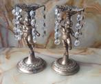 2 figurines bronze des cupidons+cristal,Italie 1950-70, Envoi, Bronze