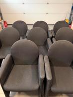 8 zwarte stoelen met wieltjes, Huis en Inrichting, Ophalen, Gebruikt, Zwart, Stof
