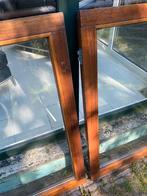 2 stuks hardhouten buiten raamkozijnen, Gebruikt, Raamkozijn, Inclusief glas, 75 tot 150 cm