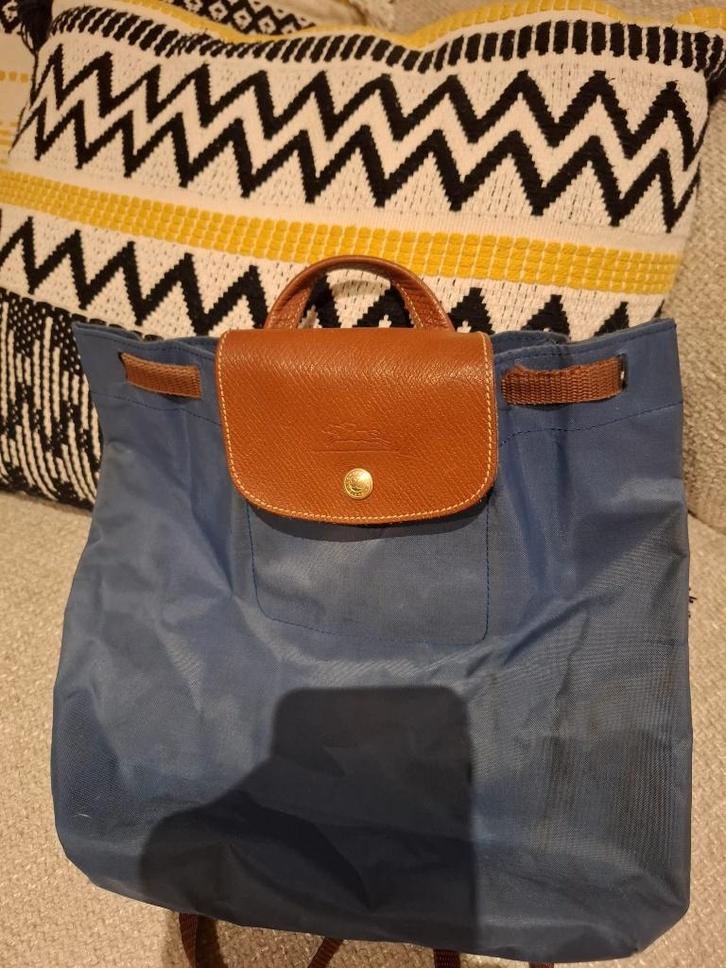 Longchamp kwalitatieve mooie opvouwbare damestas / rugzak, Handtassen en Accessoires, Tassen | Damestassen, Gebruikt, Blauw, Ophalen of Verzenden