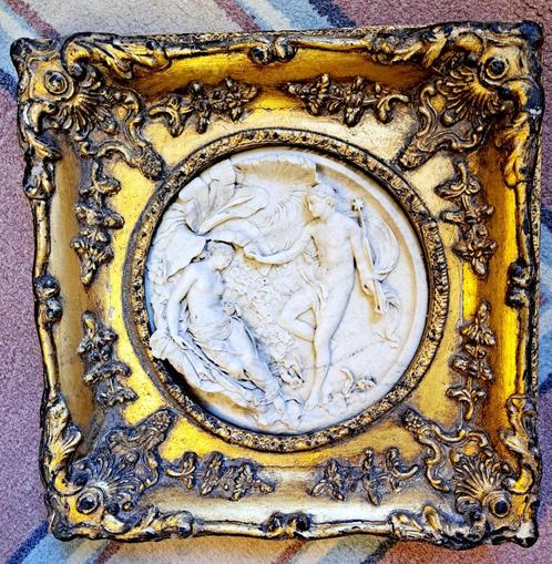 Cadre doré ancien et marbre., Antiquités & Art, Antiquités | Accessoires de maison, Enlèvement ou Envoi