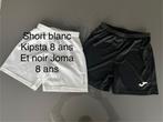 Short de foot blanc Kipsta 8 ans Et noir Joma 8 ans, Sport en Fitness, Voetbal, Ophalen