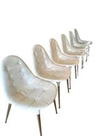 6 Cassina Caprice stoelen – Philippe Starck - Wit leer, Huis en Inrichting, Gebruikt, Wit, Design, Metaal