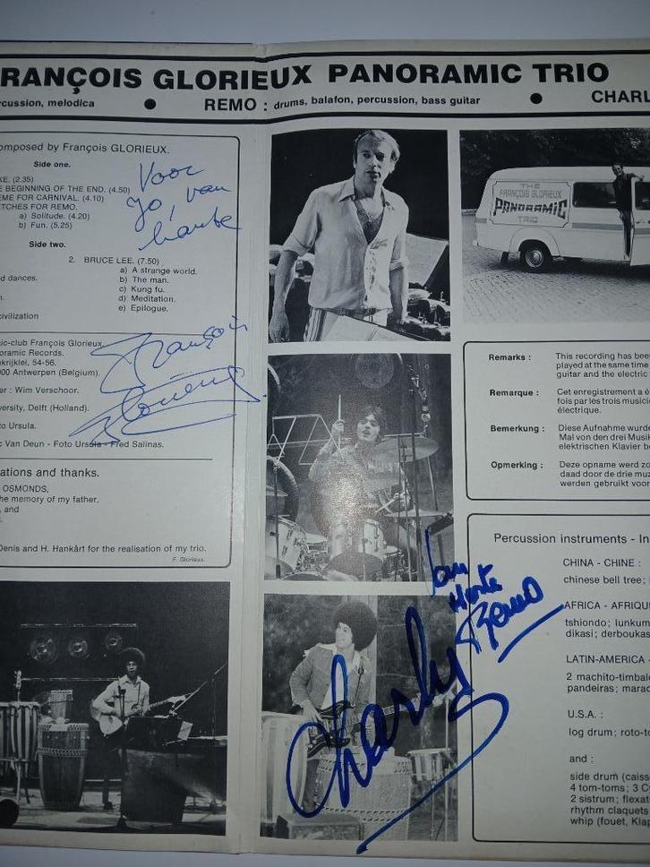 Gesigneerde LP The François Glorieux Panoramic Trio, Cd's en Dvd's, Vinyl | Pop, Zo goed als nieuw, 1960 tot 1980, Ophalen