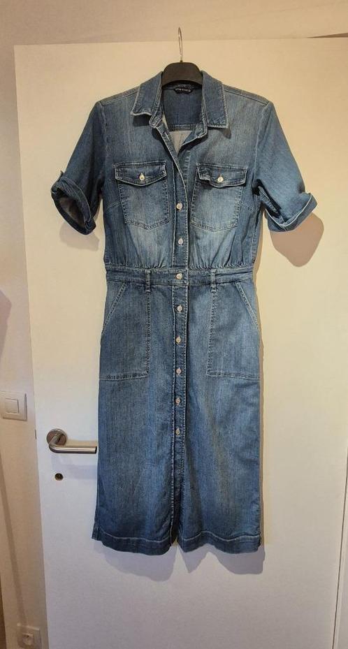 Jeanskleed river woods 34, Kleding | Dames, Jurken, Gedragen, Maat 34 (XS) of kleiner, Blauw, Onder de knie, Ophalen of Verzenden