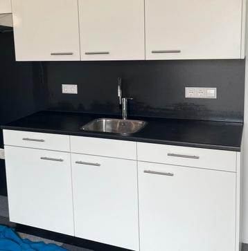Werkblad voor keuken 172 x 60 cm incl wasbak, waterkering, Neuf, Moins de 25 cm, 50 à 100 cm, Noir