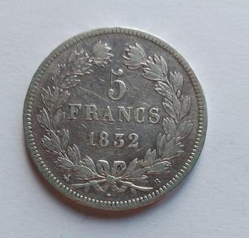 Frankrijk 5 francs 1832 B zilver