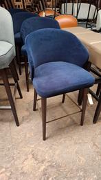 4 barkruk VELOURS horeca velvet blauw cafe restaurant bistro, Ophalen of Verzenden