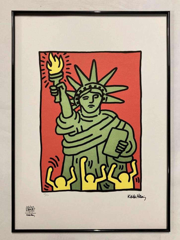 Keith Haring : lithographie 50 par 70 cm, Antiquités & Art, Art | Lithographies & Sérigraphies, Enlèvement ou Envoi
