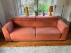 oranje lounge breed bankstel stoffen grote brede bank mooi, Luxueus comfortabel, Rechte bank, Gebruikt, Stof