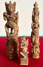 Série de 3 Miniatures Anciennes en Os de Bali - 1890-1910, Enlèvement ou Envoi