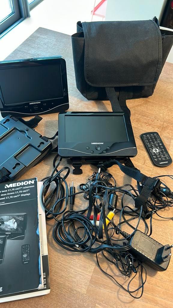 Draagbare dubbele dvd-speler Medion, Audio, Tv en Foto, DVD spelers, Zo goed als nieuw, Dvd-speler, Ophalen