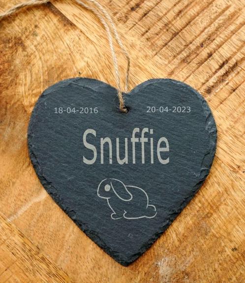 Leisteen Hart Gedenksteen voor Konijn, Dieren en Toebehoren, Knaagdieren en Konijnen | Toebehoren, Nieuw, Overige typen, Ophalen of Verzenden