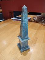 Vintage Natuurstenen Obelisk (24 cm) – Grijs-Rood Geaderd, Enlèvement ou Envoi