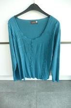 Petrolkleurige longsleeve Comme ça (K713)), Maat 38/40 (M), Blauw, Lange mouw, Gedragen