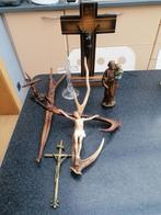 Religie Maria, Jozef, kruisbeelden, kandelaar, bord, Ophalen of Verzenden, Christendom | Katholiek