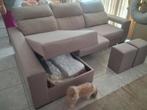 Chaise longue bank met opbergruimte – 2 zitplaatsen uitschui, Huis en Inrichting, Zetels | Complete zithoeken, Ophalen, Zo goed als nieuw