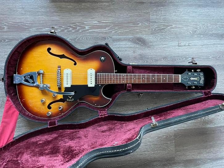 Guild T-100 DP Slim Jim (ook ruil), Muziek en Instrumenten, Snaarinstrumenten | Gitaren | Elektrisch, Gebruikt, Hollow body, Gibson