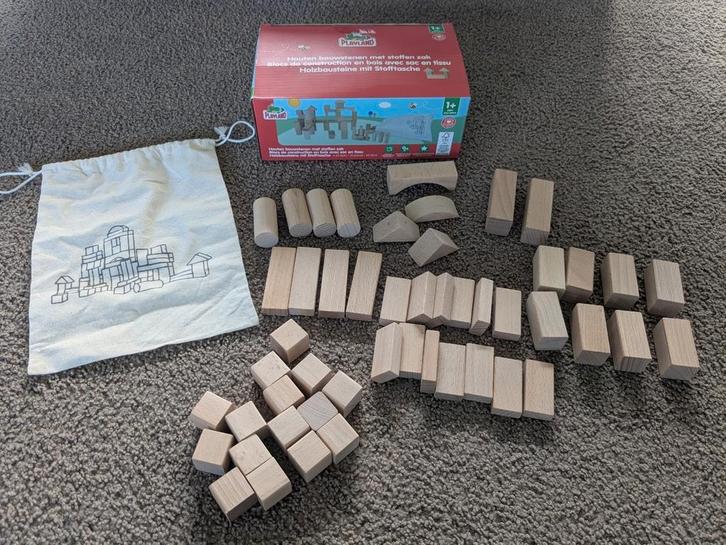 Houten bouwstenen 50 stuks nieuwstaat, Kinderen en Baby's, Speelgoed | Bouwstenen, Zo goed als nieuw, Overige merken, Ophalen of Verzenden