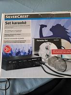 Karaoke set met 2 micros  kabels  scart aansluitingen, Muziek en Instrumenten, Ophalen of Verzenden, Zo goed als nieuw