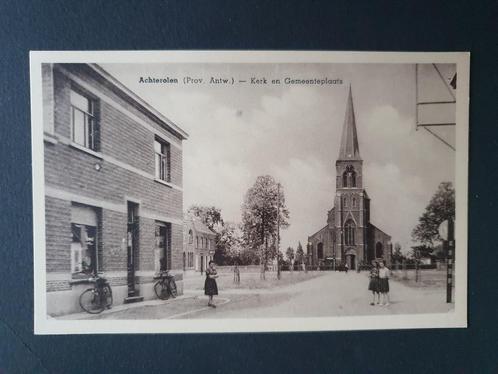 Achterolen Achter-Olen Kerk en Gemeenteplaats, Collections, Cartes postales | Belgique, Non affranchie, Anvers, 1920 à 1940, Enlèvement ou Envoi