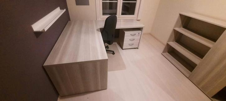 complete bureau + 4 kasten + ladeblok, Huis en Inrichting, Bureaus, Gebruikt, Bureau, Ophalen