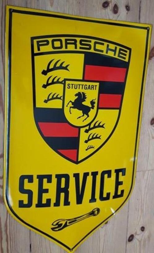 Porsche service emaillen reclame decoratie garage bord, Verzamelen, Merken en Reclamevoorwerpen, Zo goed als nieuw, Reclamebord