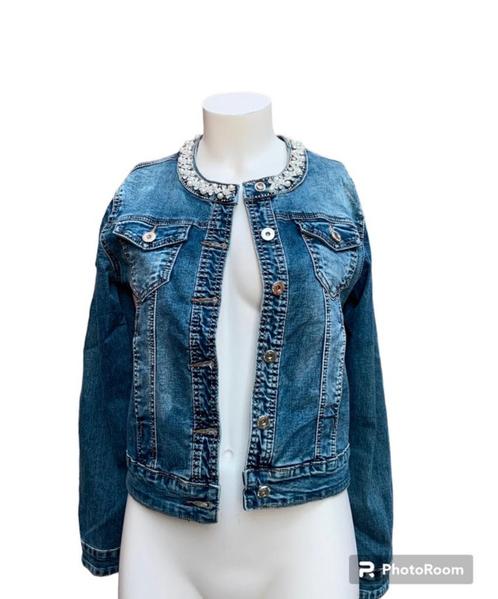Analucy jeansjas maat M, Kleding | Dames, Truien en Vesten, Zo goed als nieuw, Maat 38/40 (M), Blauw, Ophalen of Verzenden