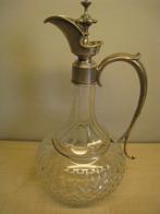 Kristallen karaf voor drank, met zilver beslag en handvat, Ophalen
