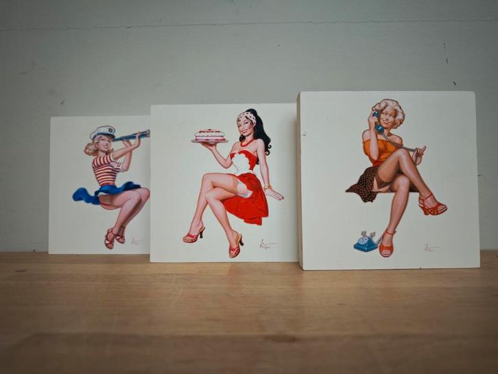 Patrick Hitte Pinups, Antiek en Kunst, Kunst | Schilderijen | Abstract, Ophalen of Verzenden