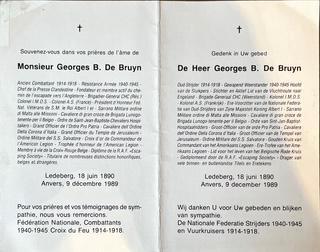 Te koop: Bidprentje Georges B. DE BRUYN, Verzamelen, Bidprentjes en Rouwkaarten, Bidprentje, Ophalen of Verzenden