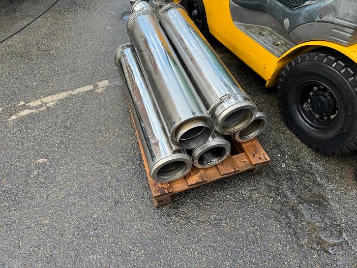 Dubbelwandige inox geisoleerde kachelpijp / kachelbuis, Huis en Inrichting, Kachels, Gebruikt, Ophalen