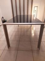 table de salle à manger en verre et aluminium, 150 à 200 cm, Cinq personnes ou plus, Verre, Enlèvement