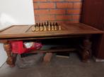 antieke tafel om te schaken met schaakstukken 1m20 op 60 cm, Kinderen en Baby's, Kinderstoelen, Ophalen, Gebruikt