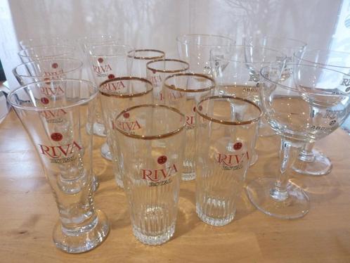 glazen Riva vintage, Verzamelen, Glas en Drinkglazen, Gebruikt, Bierglas, Ophalen