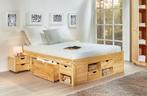 Lit deux personnes en bois massif 140, 160 ou 180 cm, Verzenden, Wit, 180 cm, 200 cm