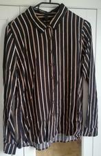 Zwart/bruin/wit gestreepte blouse - 36, Ophalen of Verzenden, Wit