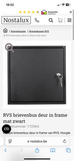 Brievenbusdeur met kader mat zwart NIEUW, Tuin en Terras, Brievenbussen, Ophalen of Verzenden, Nieuw, Inox, Inbouw