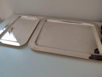 2 Zilver verzilverde dienblad gesigneerd Fabiola 25 OLRI  beschikbaar voor biedingen