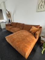 Cognac kleurige hoekzetel, Huis en Inrichting, Zetels | Zetels, Ophalen, 250 tot 300 cm, Hoekbank, Zo goed als nieuw