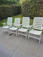 4 stoelen, Tuin en Terras, Ophalen, Gebruikt, Kunststof, Verstelbaar