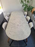 Marmeren ovalen tafel, Huis en Inrichting, Tafels | Eettafels, Ophalen, Overige materialen, 200 cm of meer, 50 tot 100 cm