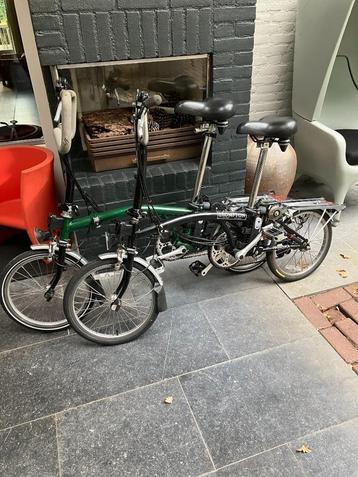 2 Brompton topvouwfietsen 6 versnellingen groen en zwart beschikbaar voor biedingen