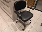 Bureaustoel zwart leder design | hoge zithoogte, Huis en Inrichting, Ophalen, Zo goed als nieuw, Zwart, Bureaustoel