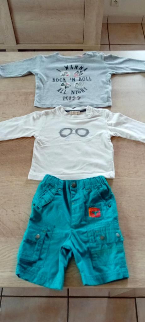 Lot de 3 pièces pour garçons taille 9 à 12 mois, Kinderen en Baby's, Babykleding | Maat 74, Zo goed als nieuw, Jongetje, Broekje