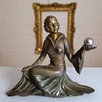Bronzen Art Deco dame., Antiek en Kunst, Antiek | Woonaccessoires, Ophalen of Verzenden