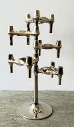 Vintage BMF kandelaars Fritz Nagel chroom op voet 60s, Ophalen of Verzenden, Gebruikt, Kandelaar