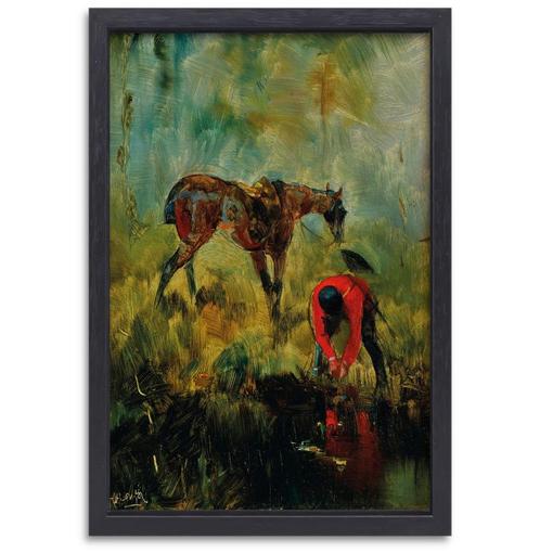 Jachtpaard met honden - Henri de Toulouse-Lautrec canvas + b, Huis en Inrichting, Woonaccessoires | Schilderijen, Tekeningen en Foto's