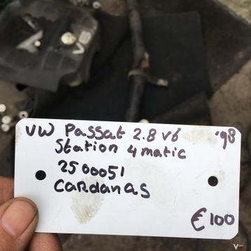 Vw Passat 2.8 v6 station 4 matic 1998 Wagennr 2500051 Cardan beschikbaar voor biedingen