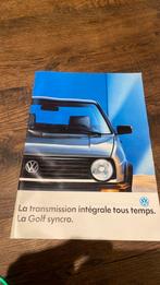 Oude catalogus Volkswagen golf syncro 1988, Verzamelen, Ophalen